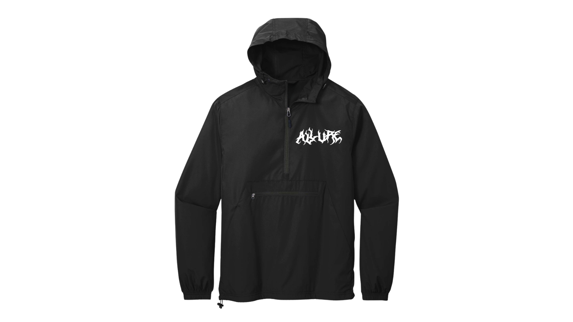 Black Windbreaker Qtr Hood