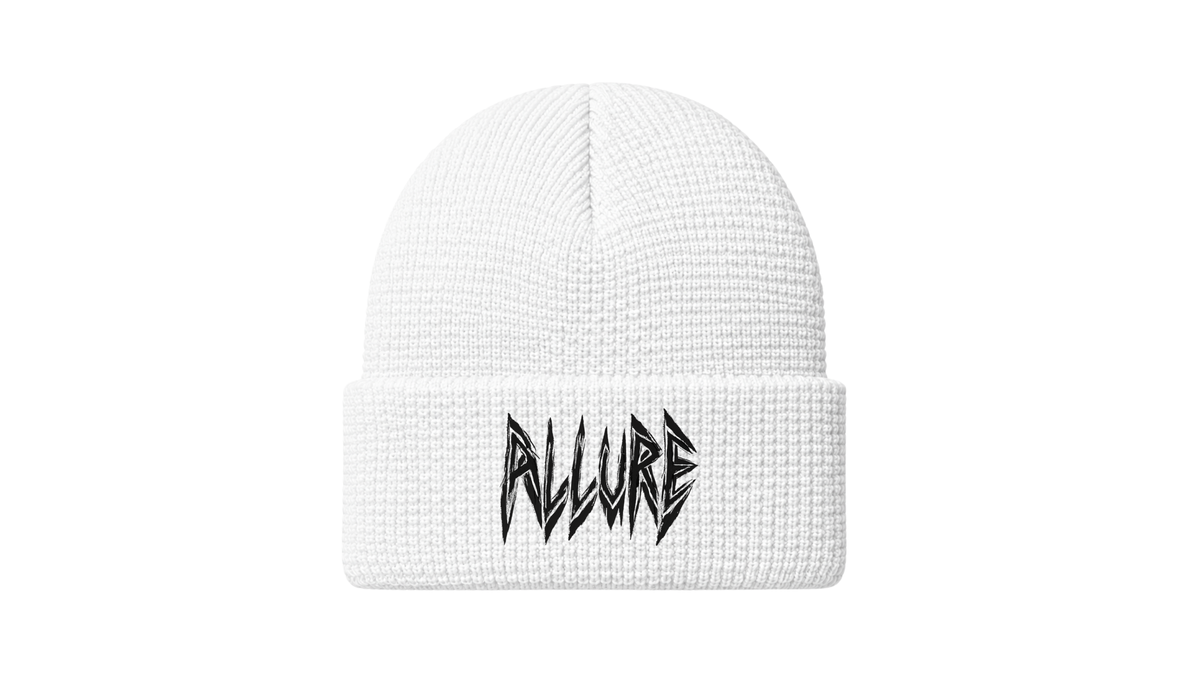 White Waffle-Knit Beanie